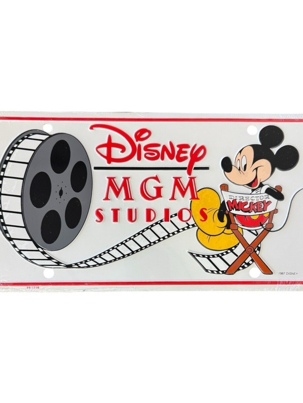Disney MGM Studios License Plate Director Mickey Mouse Vintage 1987 Sealed